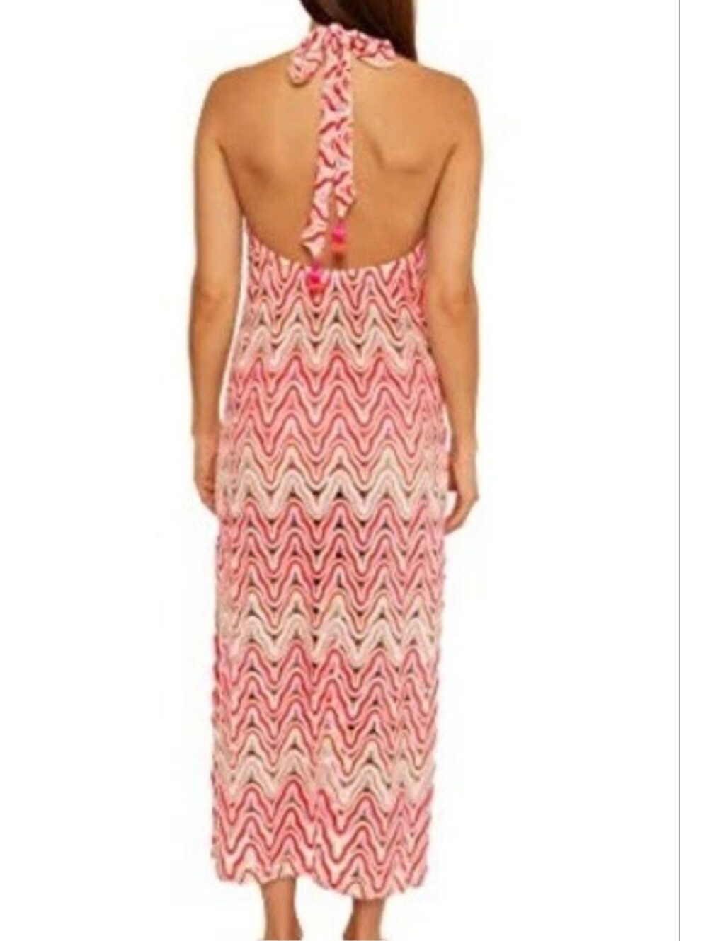 Trina Turk Serafina Crochet Halter Maxi Swim Cover Up Dress Size Medium - Picture 10 of 10
